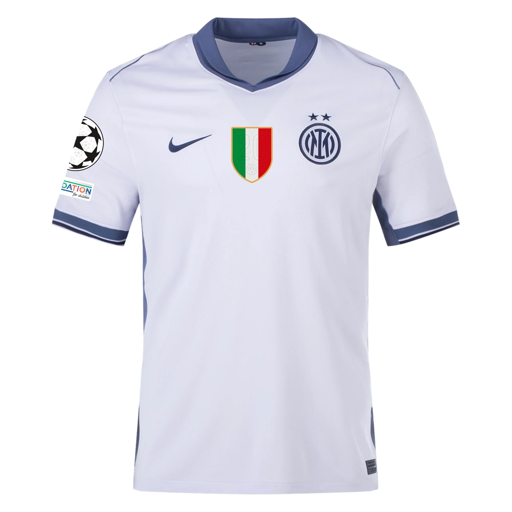 Nike Inter Milan Joaquin Correa Away Jersey w/ Champions League + Scudetto Patch 24/25 (Summit White/Iris Whisper)