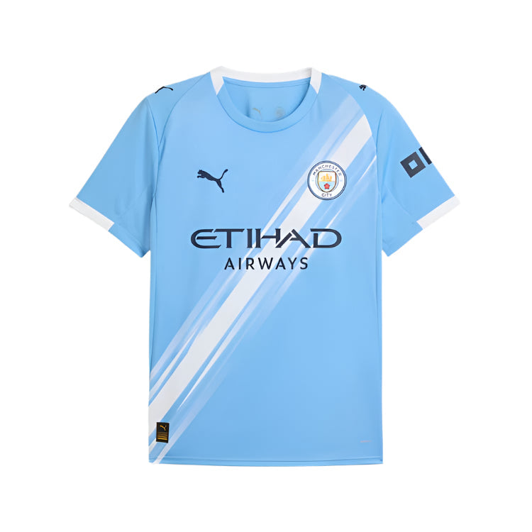Puma Jeremy Doku Manchester City Home Jersey 25/26 w/ EPL + Sponsor Patch (Team Light Blue/Puma White)