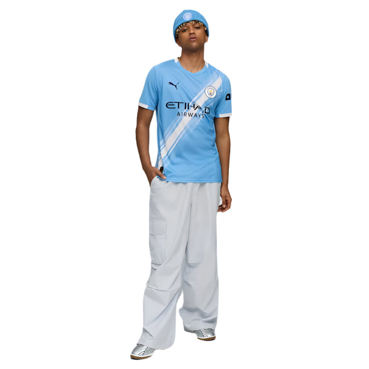 Puma Nico Manchester City Home Jersey 25/26 w/ EPL + Sponsor Patch (Team Light Blue/Puma White)