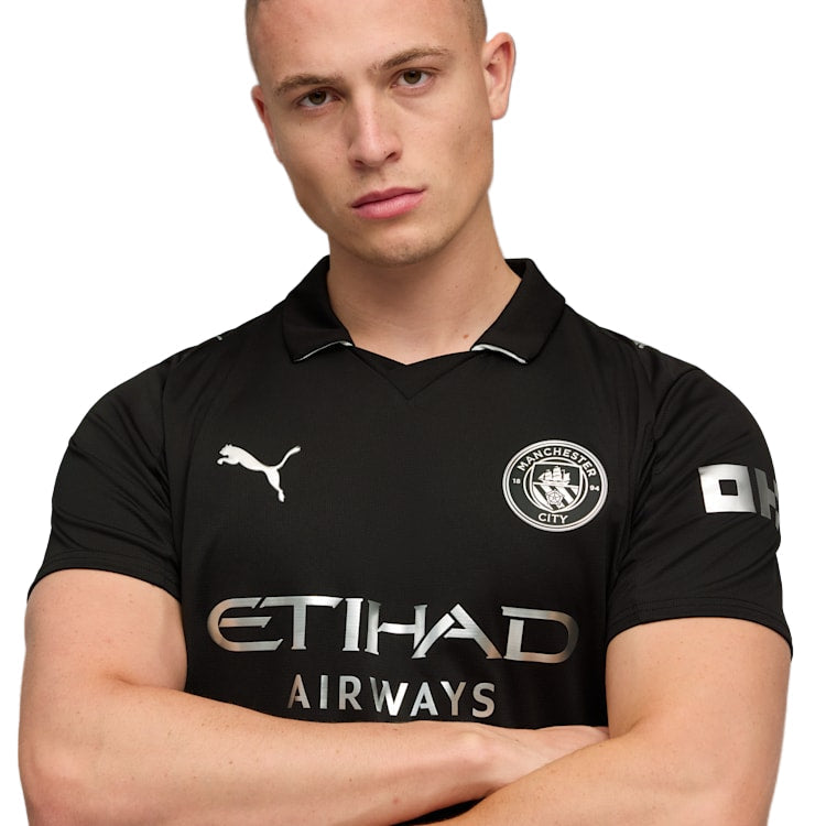 Puma Cherki Men's Manchester City Away Jersey 25/26 w/ NRFR + EPL Patches (Puma Black)