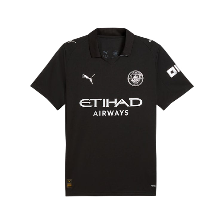 Puma Ait- Nouri Men's Manchester City Away Jersey 25/26 w/ NRFR + EPL Patches (Puma Black)