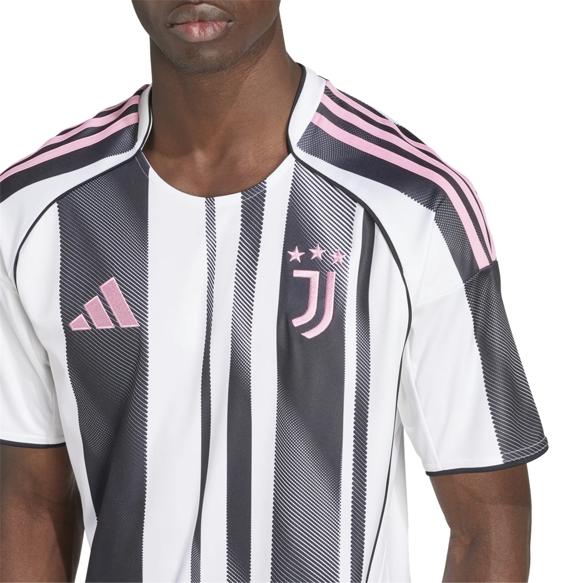 adidas Men's Juventus Cambiaso Home Jersey w/ Serie A Patch 25/26 (White/Black/Pink)
