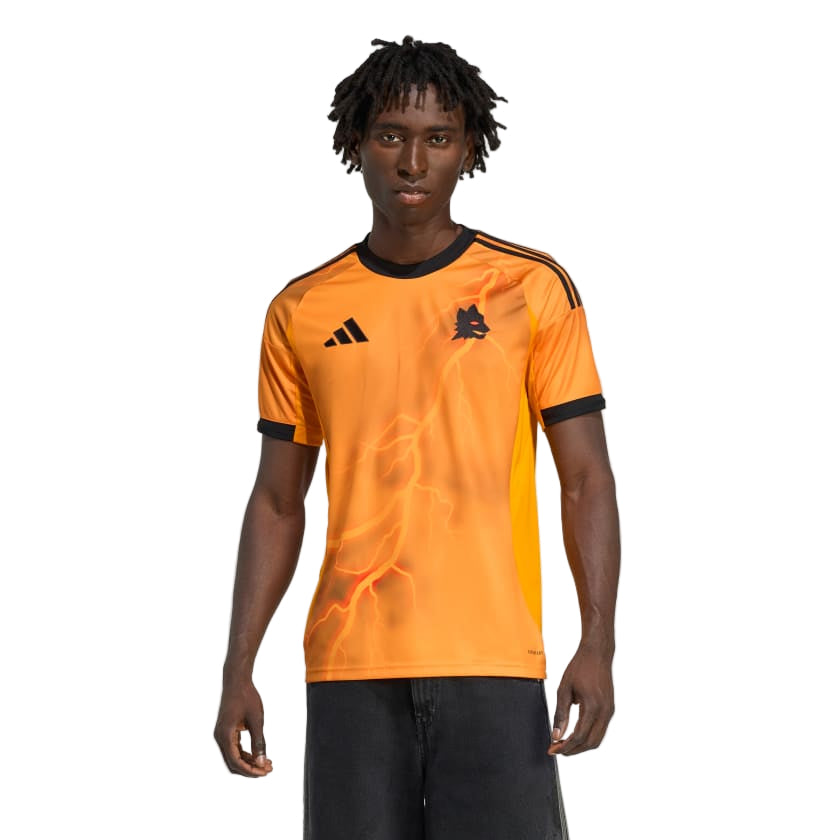 adidas Roma Niccolò Pisilli Away Jersey w/ Europa League Patches 25/26 (Orange/Black)