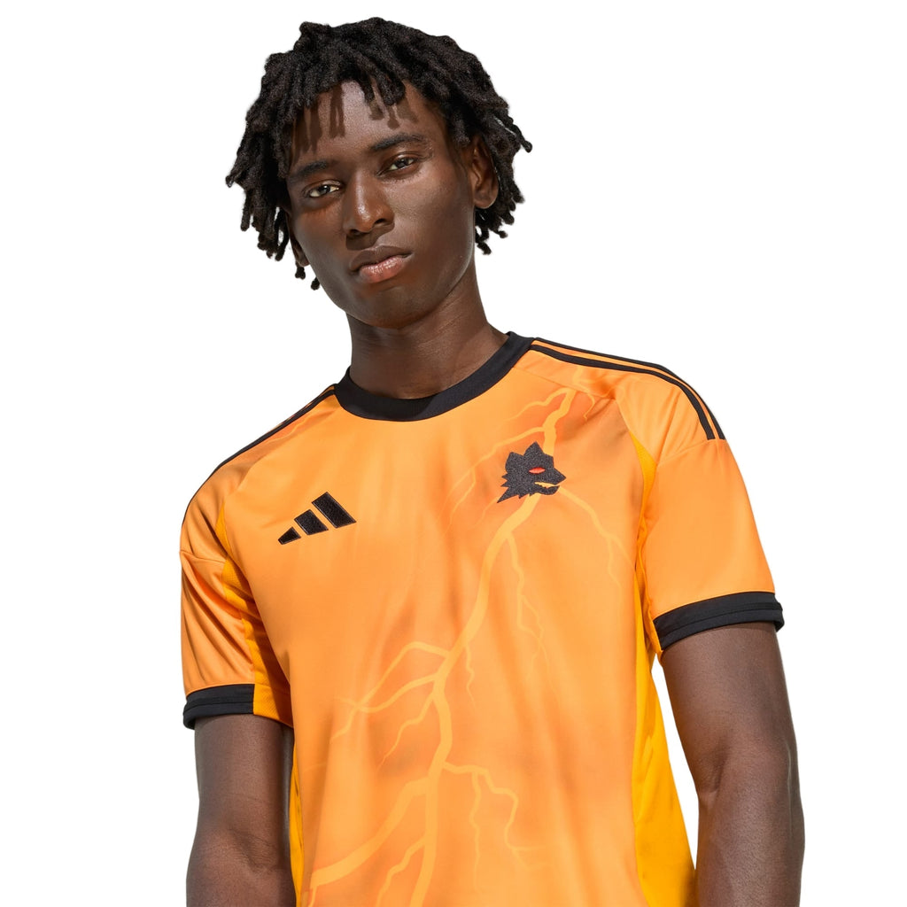 adidas Roma Away Jersey w/ Serie A Patch 25/26 (Orange/Black)