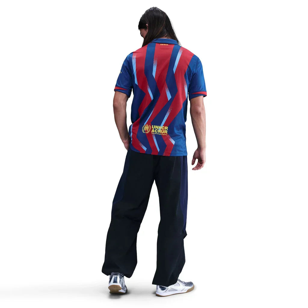 Nike Men's FC Barcelona Eric 4th Jersey 25/26 w/ La Liga Patches (Blue/Red/Yellow)