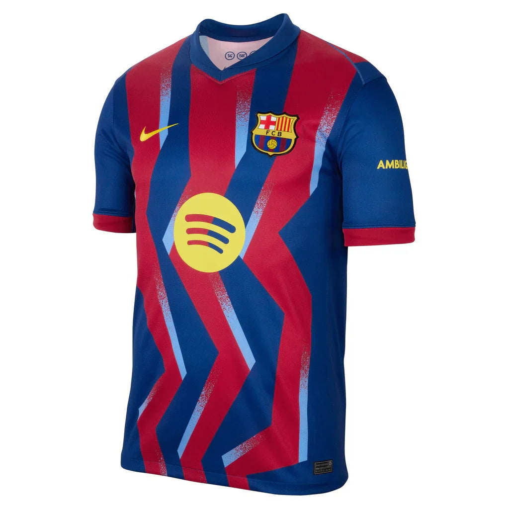 Nike Men's FC Barcelona Christensen 4th Jersey 25/26 w/ La Liga Patches (Blue/Red/Yellow)