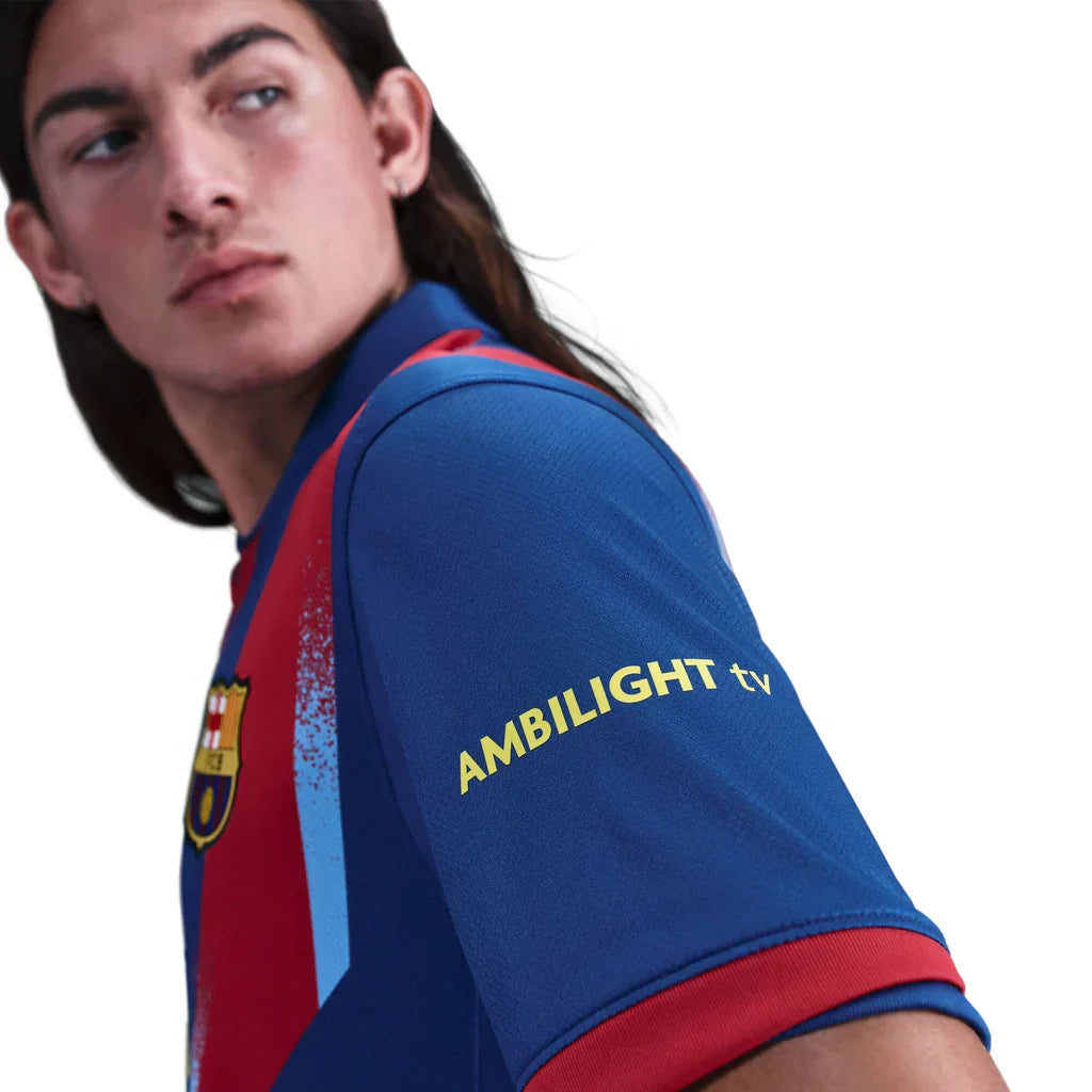 Nike Men's FC Barcelona R. Araujo 4th Jersey 25/26 w/ La Liga Patches (Blue/Red/Yellow)