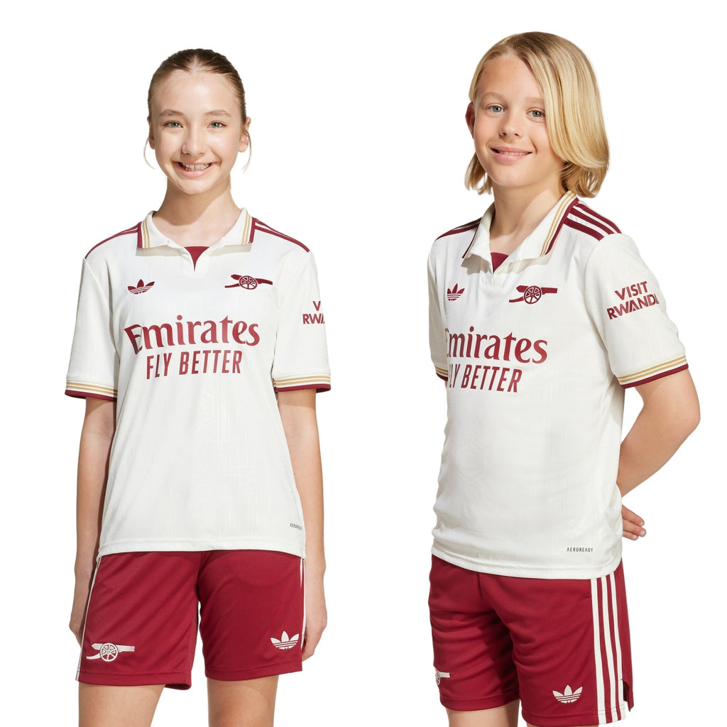 adidas Youth Arsenal Third Jersey 25/26 (White/Burgundy)