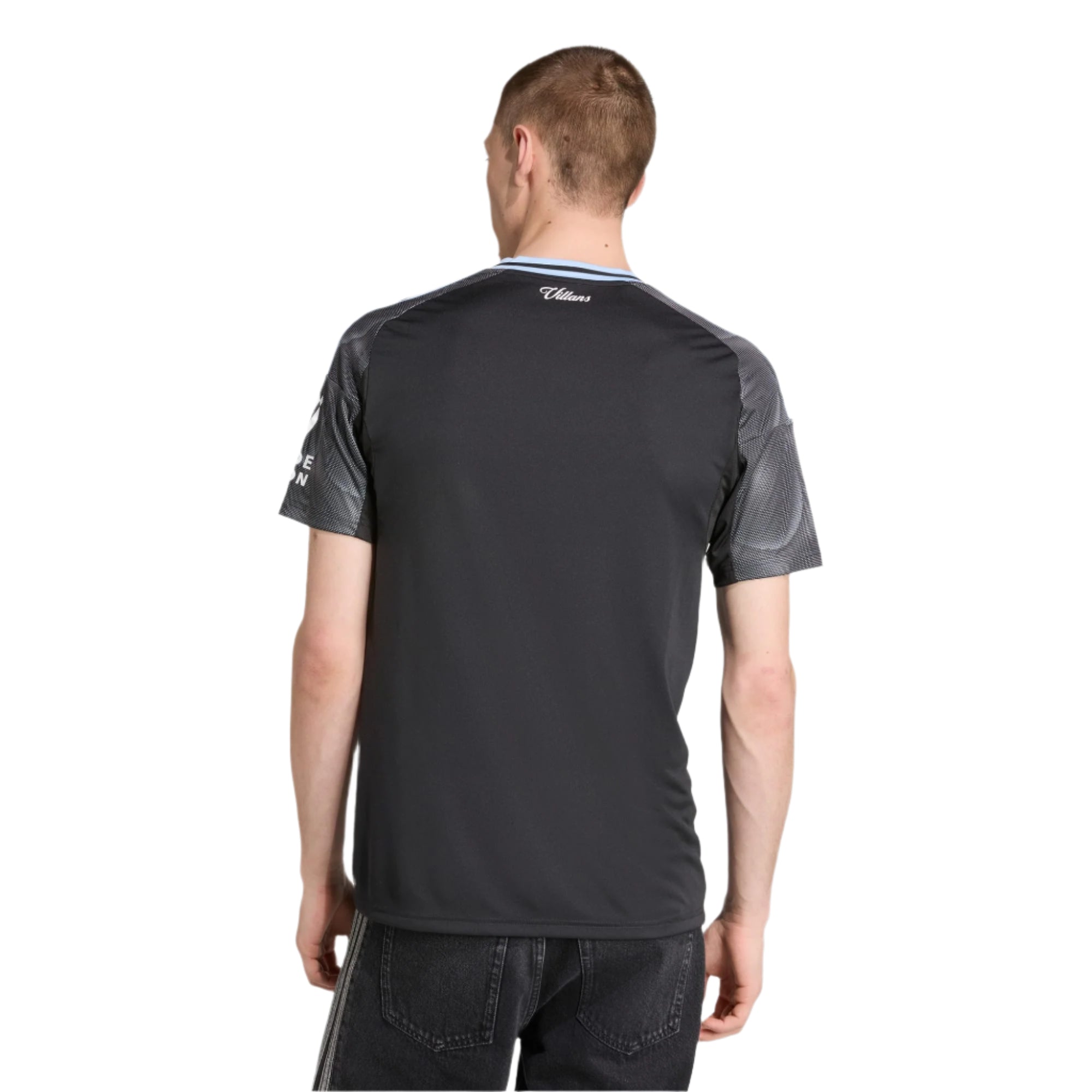 adidas Bogarde Men's Aston Villa 25/26 Away Jersey w/ EPL + NRFR Patches (Black/Global Blue)
