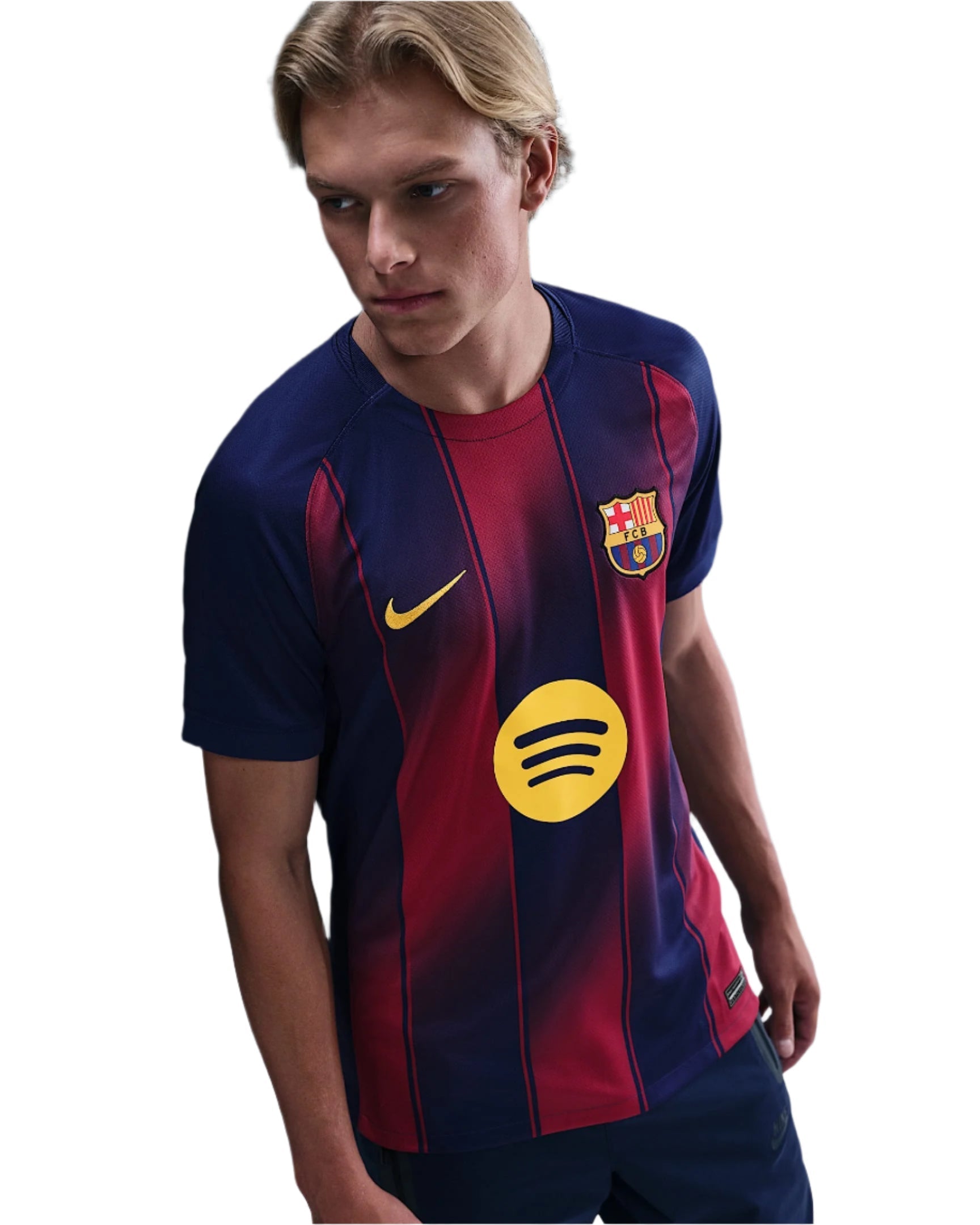 Nike Frankie De Jong FC Barcelona Home Jersey 25/26 w/ Champions League Patches (Deep Royal Blue/Midwest Gold)