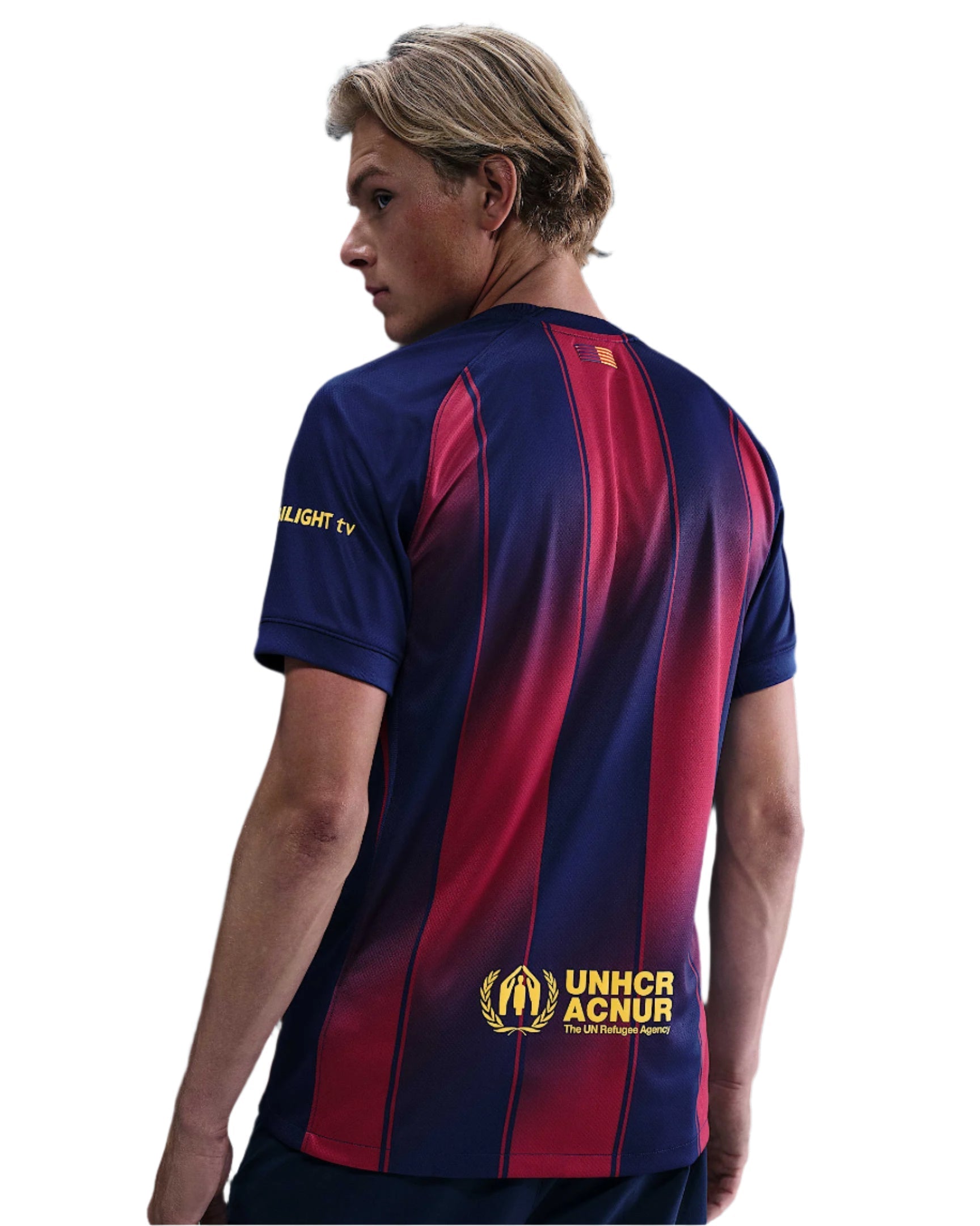 Nike Kounde FC Barcelona Home Jersey 25/26 w/ Champions League Patches (Deep Royal Blue/Midwest Gold)
