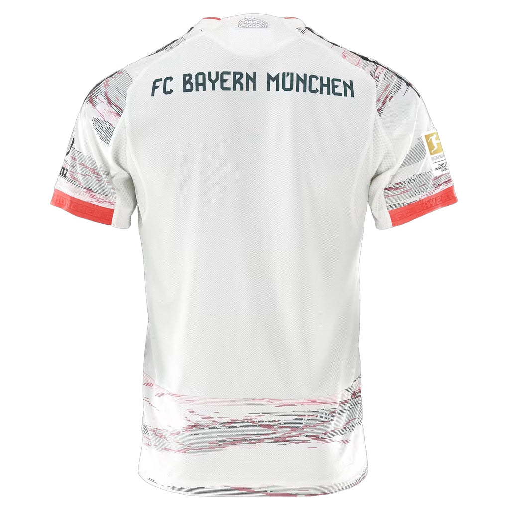adidas Musiala Authentic Away Jersey 25/26 w/ Sponsor + Meister Bundesliga Patch (White/Red]