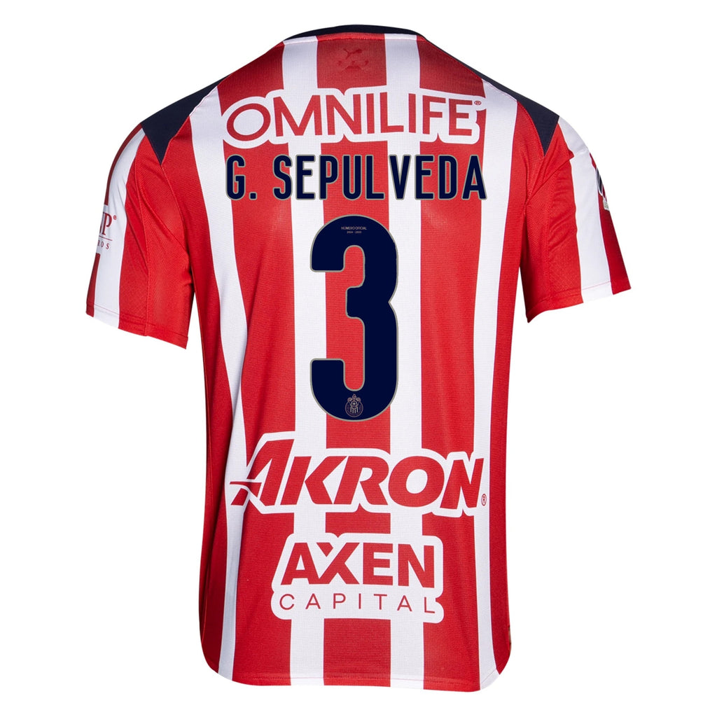 Puma Gilberto Sepulveda Men's Chivas De Guadalajara Home Jersey 25/26 (Puma Red/White)