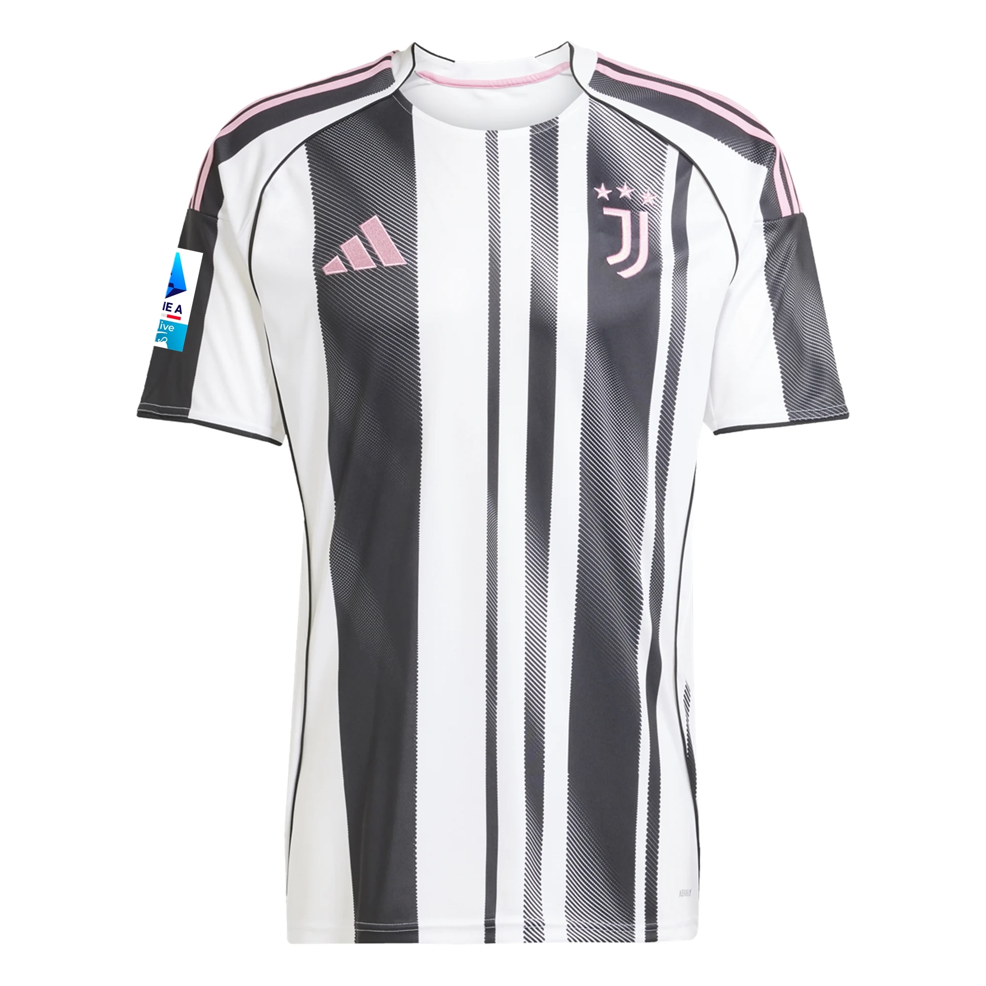 adidas Men's Juventus Joao Mario Home Jersey w/ Serie A Patch 25/26 (White/Black/Pink)