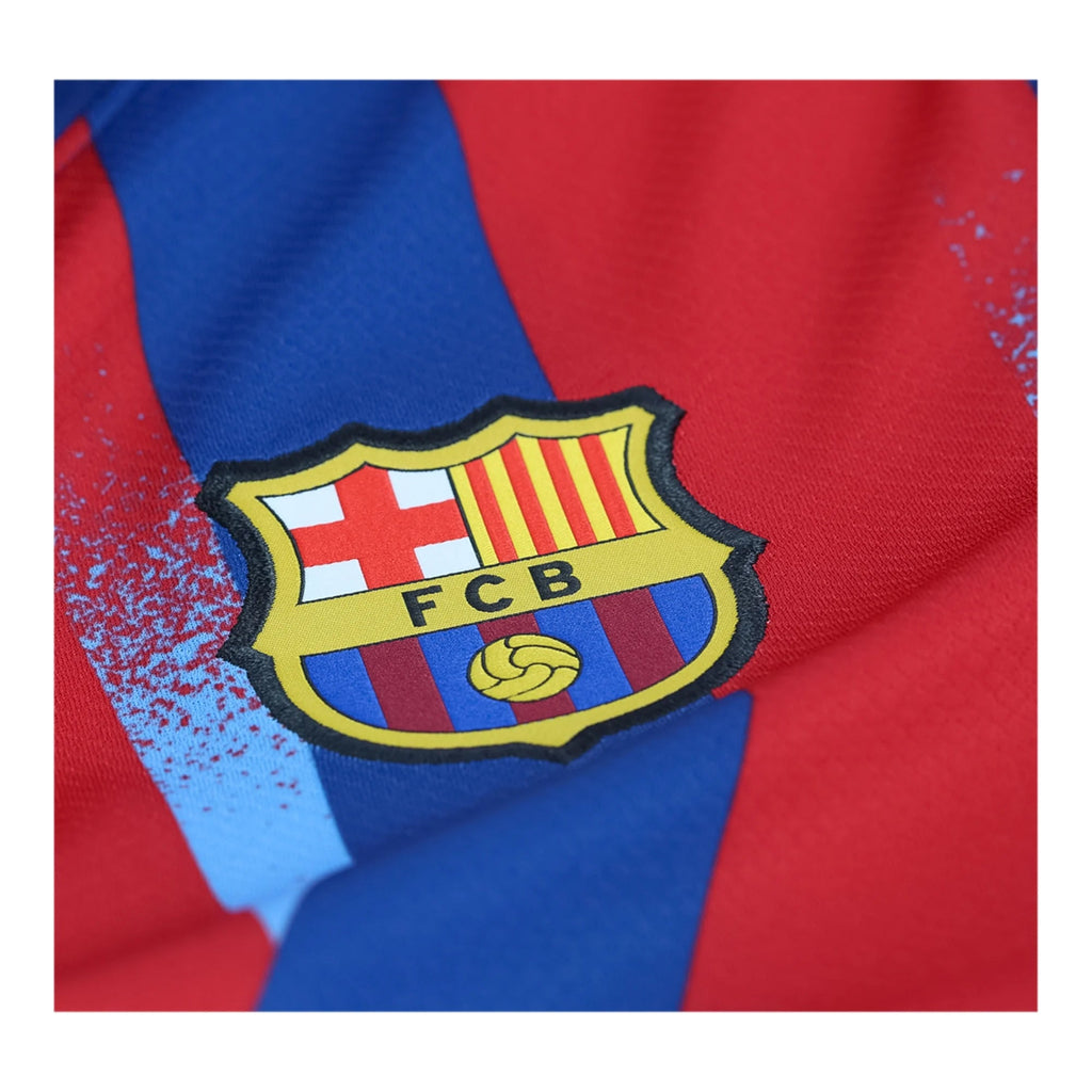 Nike Youth Barcelona 25/26 4th Soccer Jersey (Gym Blue/Salsa Red)