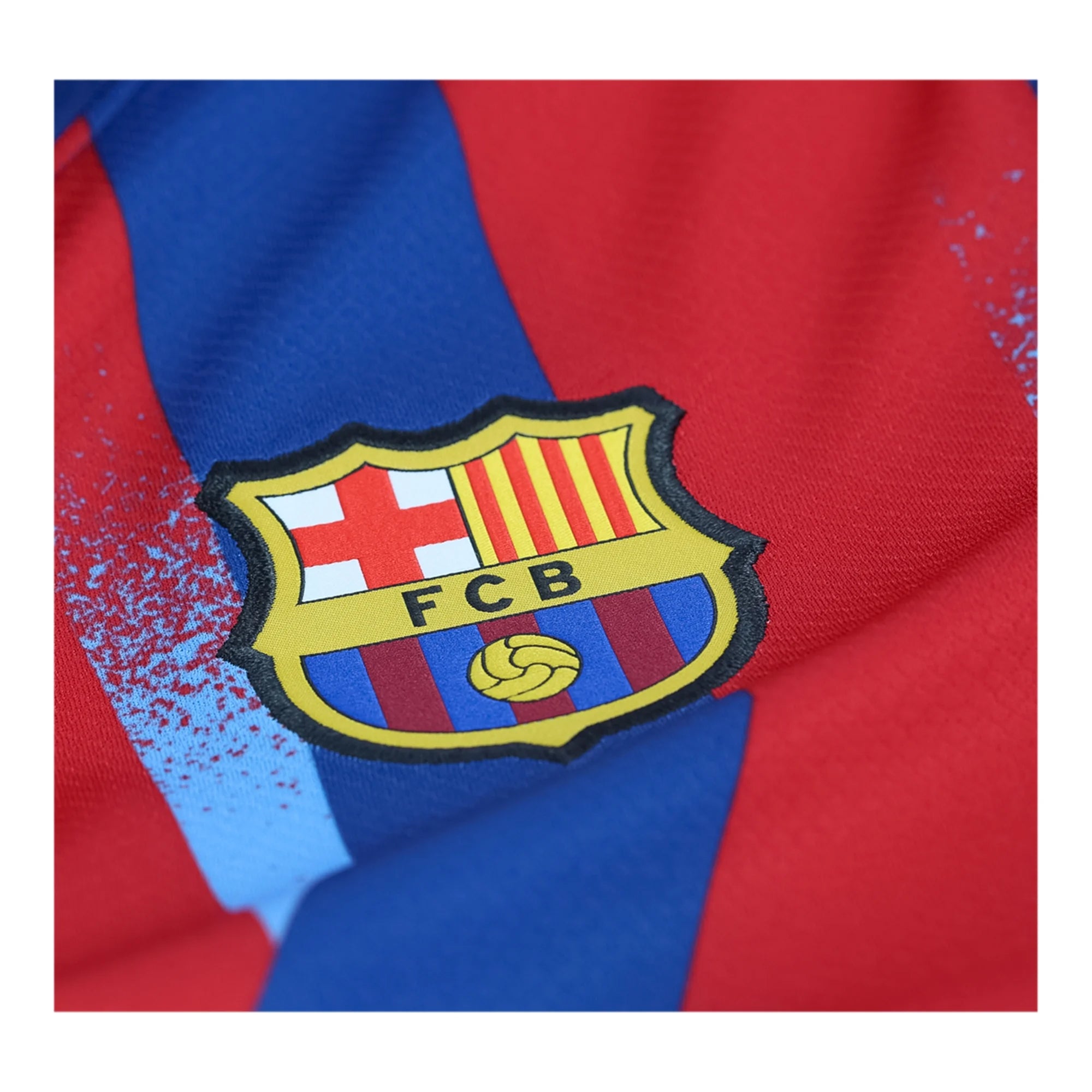 Nike Youth Lewandowski FC Barcelona 4th Soccer Jersey 25/26 (Gym Blue/Salsa Red)