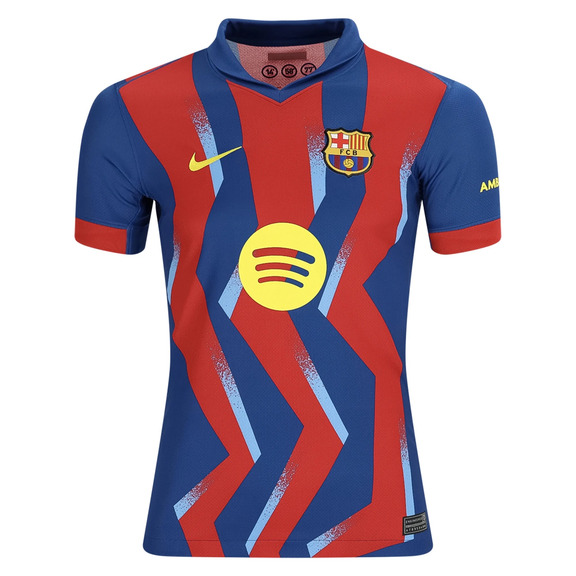 Nike Youth Raphinha FC Barcelona 4th Soccer Jersey 25/26 (Gym Blue/Salsa Red)