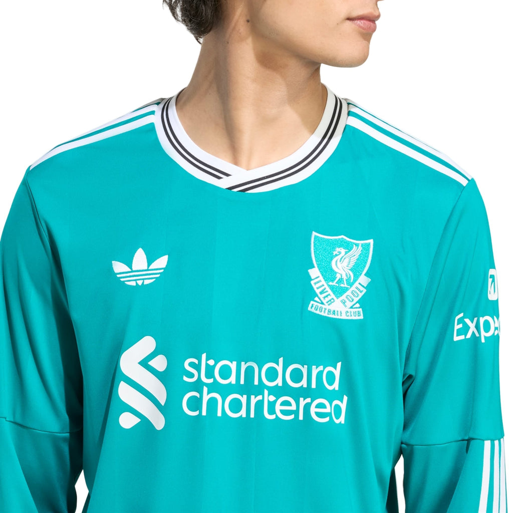 adidas Men's Liverpool FC Long Sleeve 25/26 Third Jersey (Sea Green)
