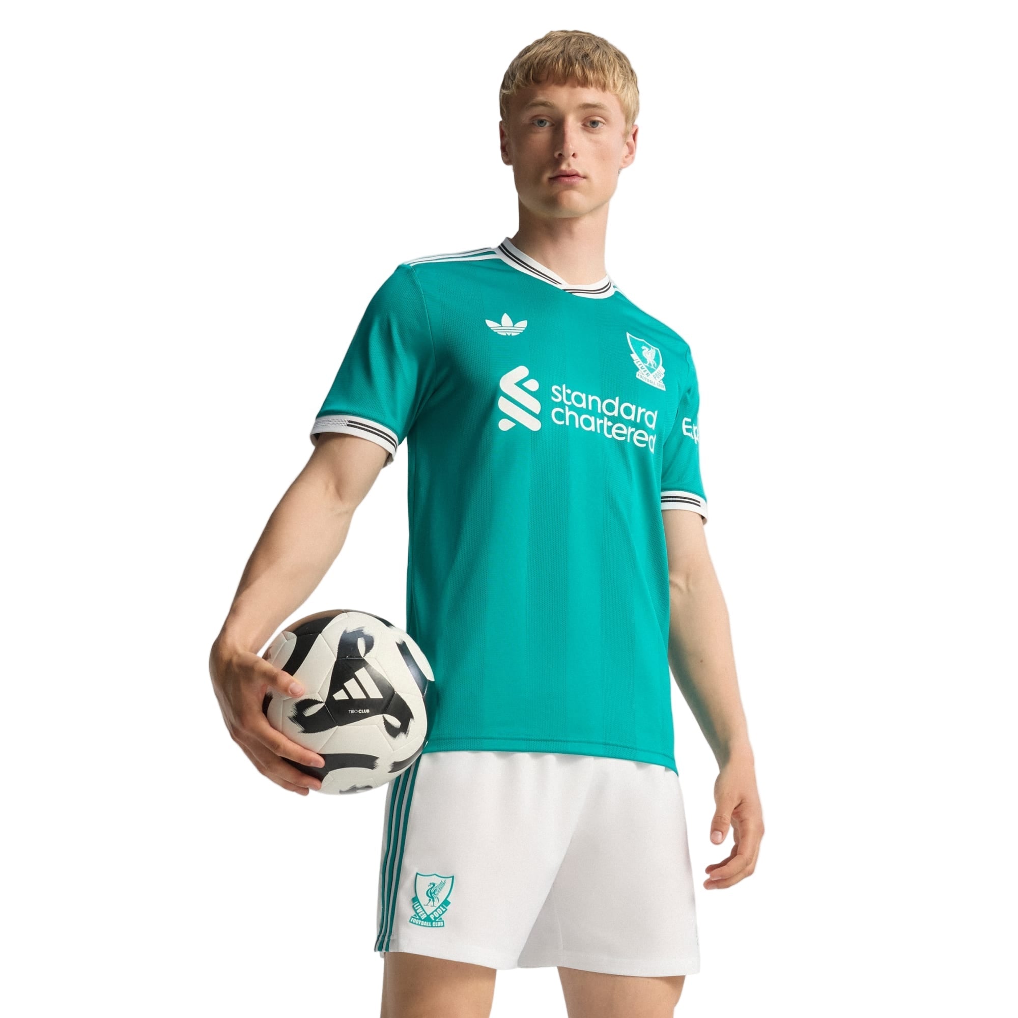adidas Liverpool FC Authentic Cody Gakpo Third Jersey w/ EPL + No Room For Racism Patches 25/26 (Sea Green)