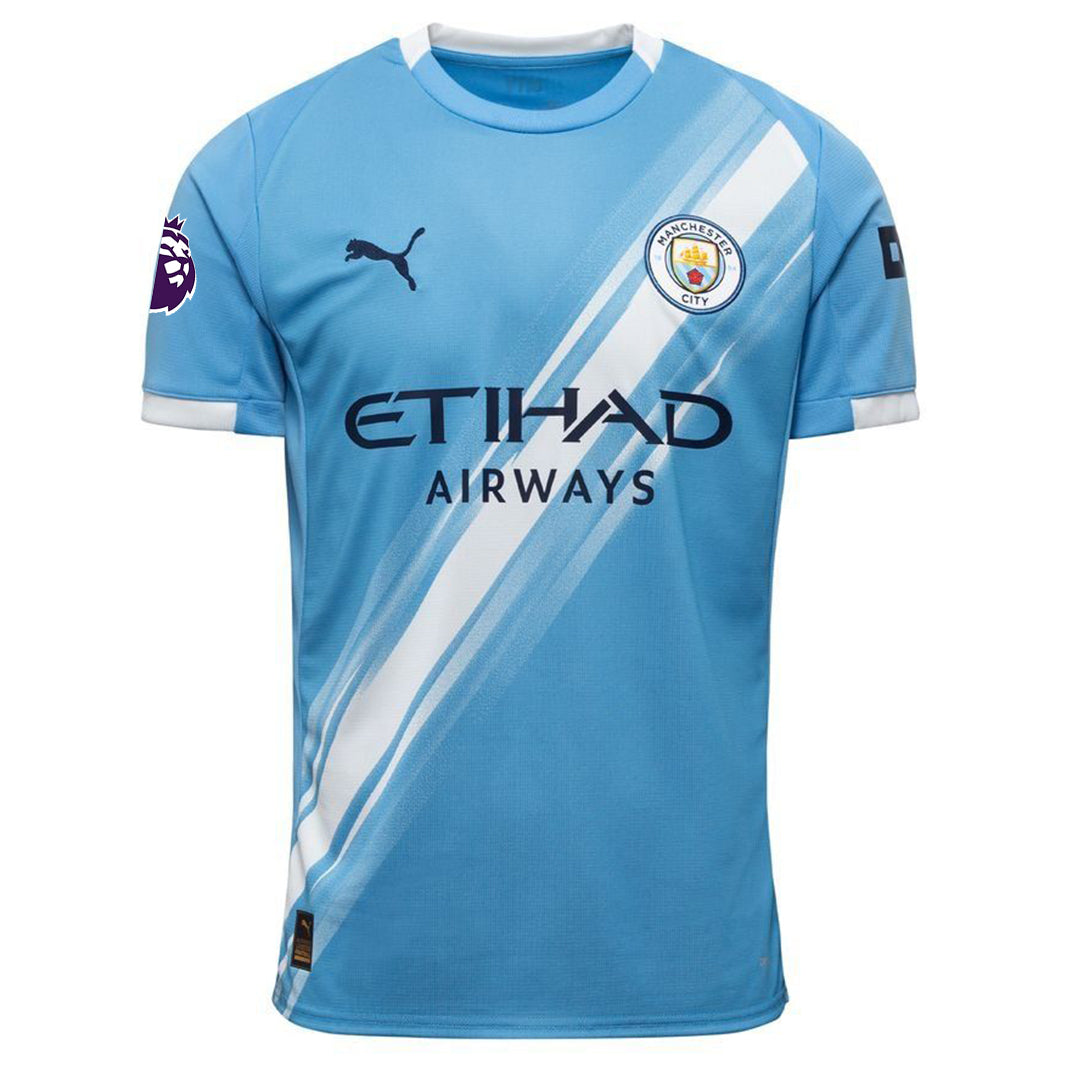 Puma Jack Grealish Manchester City Home Jersey 25/26 w/ EPL + Sponsor Patch (Team Light Blue/Puma White)