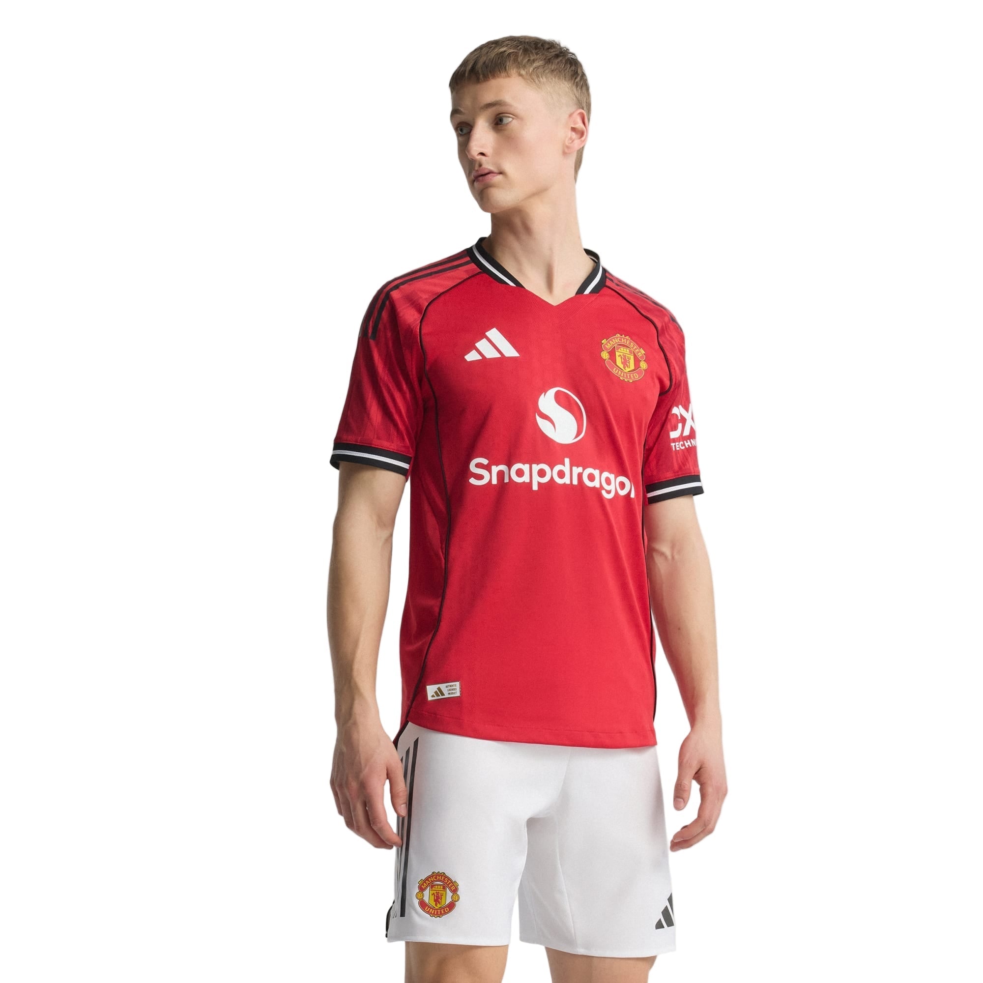 adidas Mainoo Men's Manchester United Authentic Home Jersey 25/26 w/ NRFR + EPL Patch (Red)