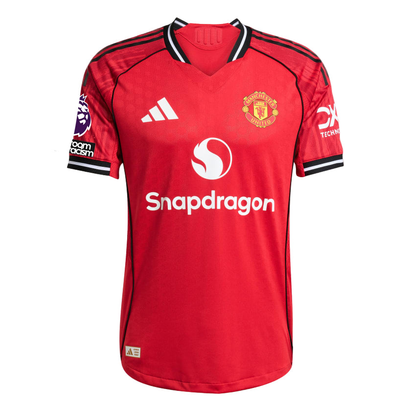 adidas Casemiro Men's Manchester United Authentic Home Jersey 25/26 w/ NRFR + EPL Patch (Red)