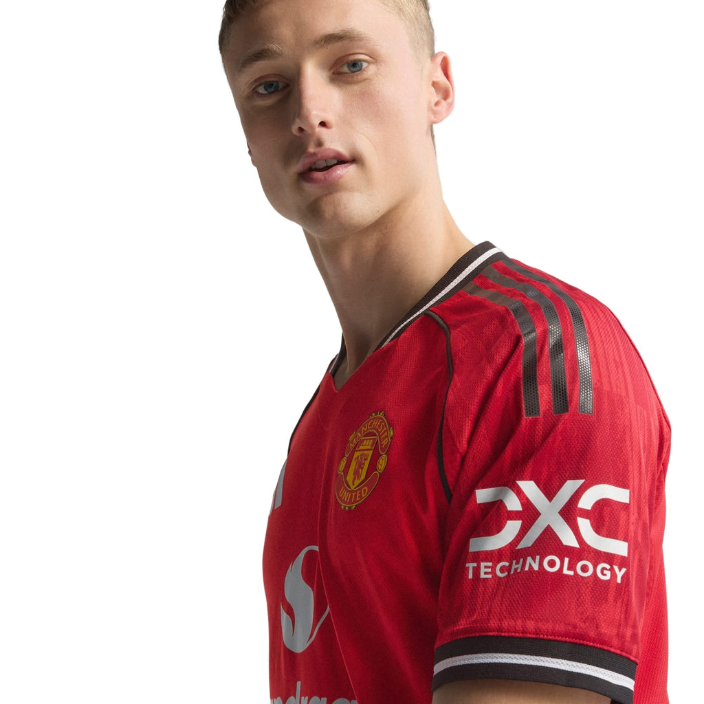 adidas De Ligt Men's Manchester United Authentic Home Jersey 25/26 w/ NRFR + EPL Patch (Red) (Copy)