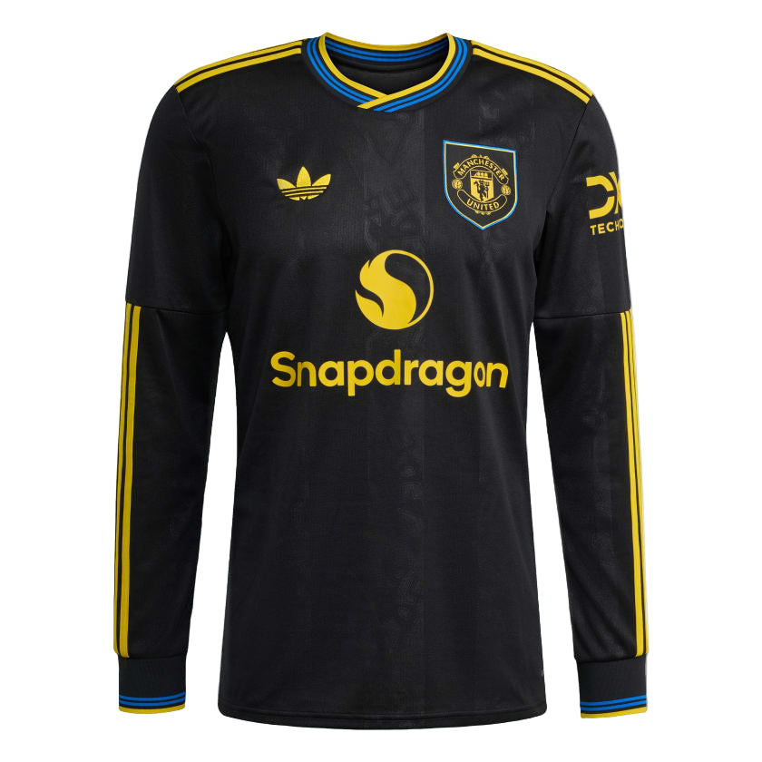 adidas Manchester United Long Sleeve Third Jersey 25/26 (Black)