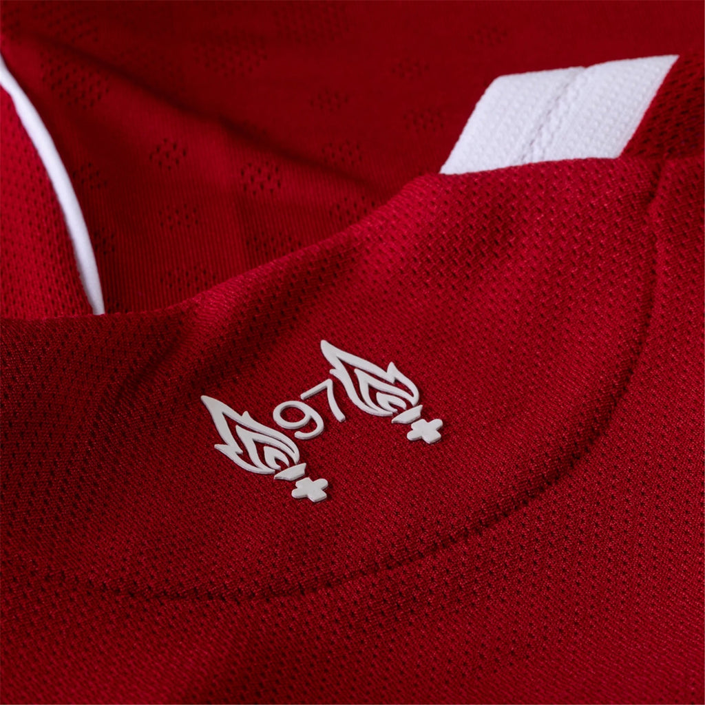 adidas Men's Liverpool FC Authentic Robertson Home Jersey 25/26 w/ Champions League Patches (Strawberry Red)