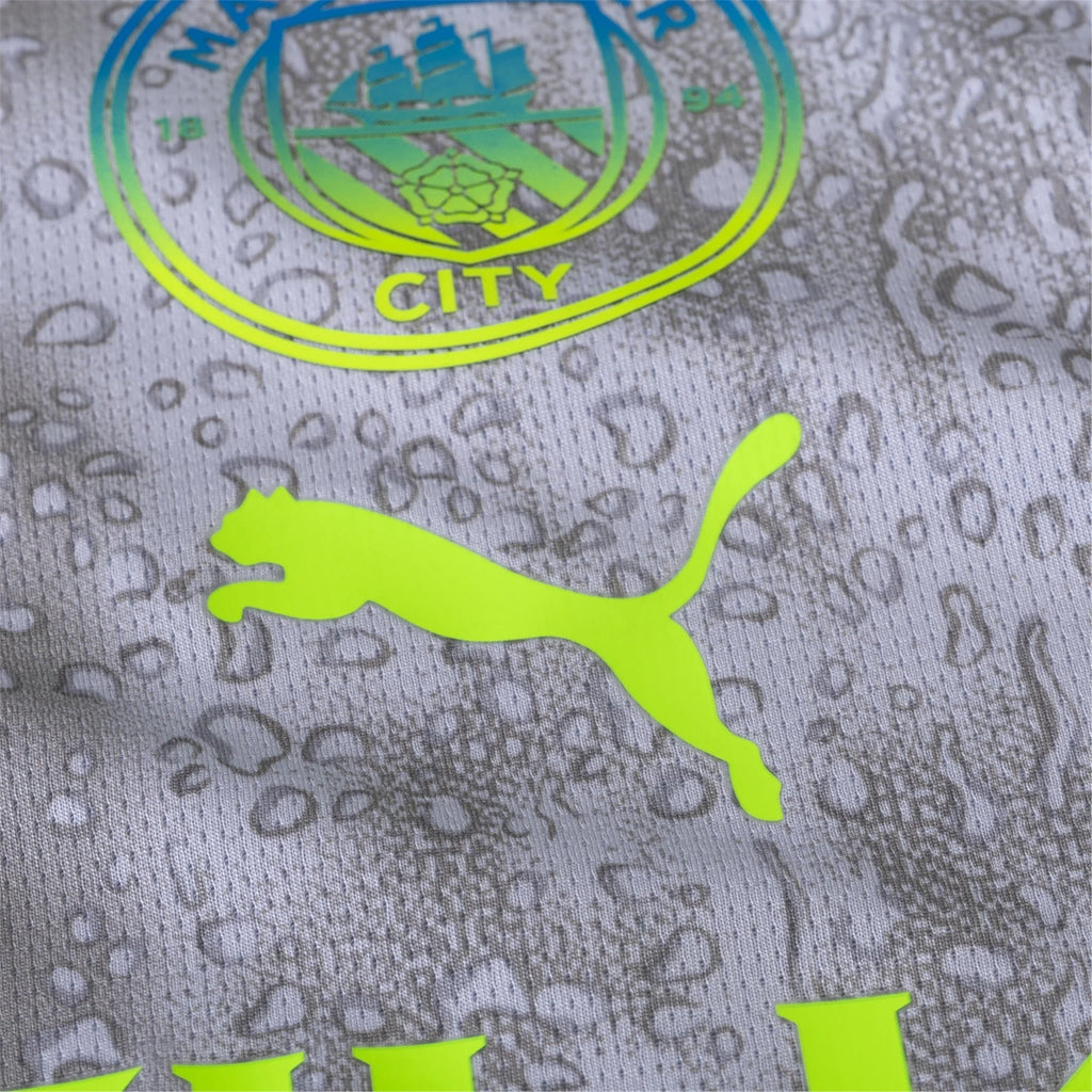 Puma Men's Manchester City Savinho Third Jersey w/ EPL + No Room For Racism Patches 25/26 (Cool Weather/Pro Green)