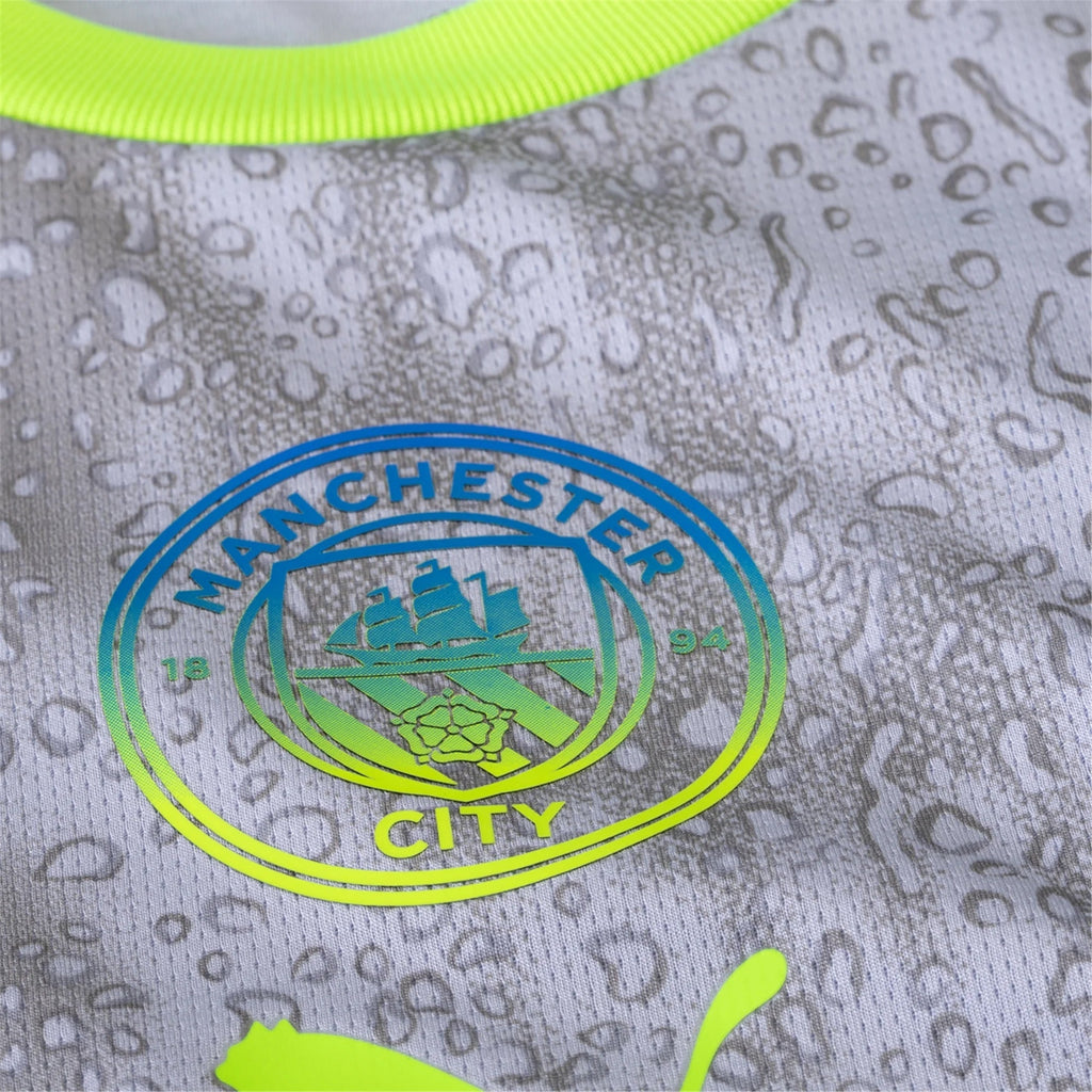 Puma Men's Manchester City Lewis Third Jersey w/ EPL + No Room For Racism Patches 25/26 (Cool Weather/Pro Green)