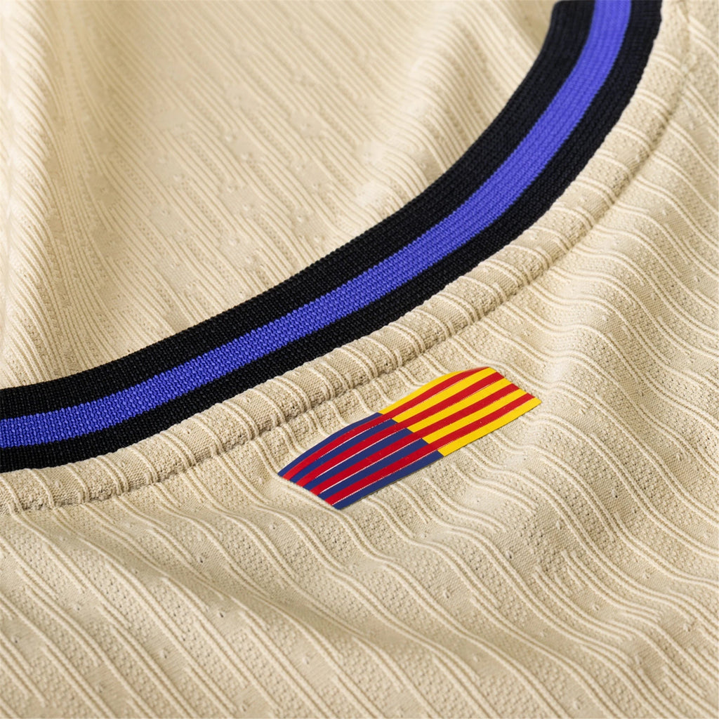 Nike Gavi Men's FC Barcelona Authentic Away Jersey w/ Champions League Patches (Team Gold/Persian Violet/Black)