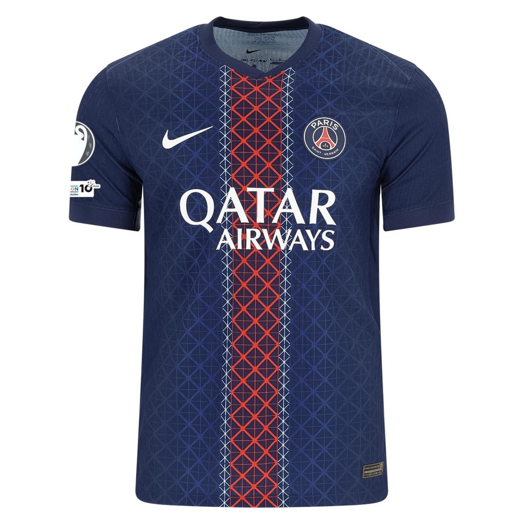 Nike Men's Fabian Paris Saint-Germain Authentic Home Jersey 25/26 w/ Champions League Patches (Navy)