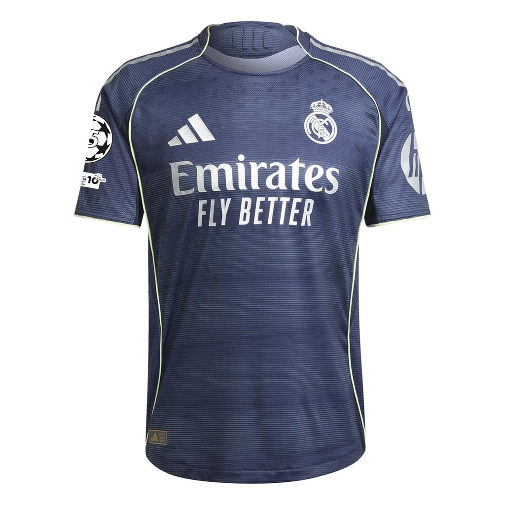 adidas Vini Jr. Real Madrid Authentic Away Jersey 25/26 w/ Champions League Patches (Legend Ink