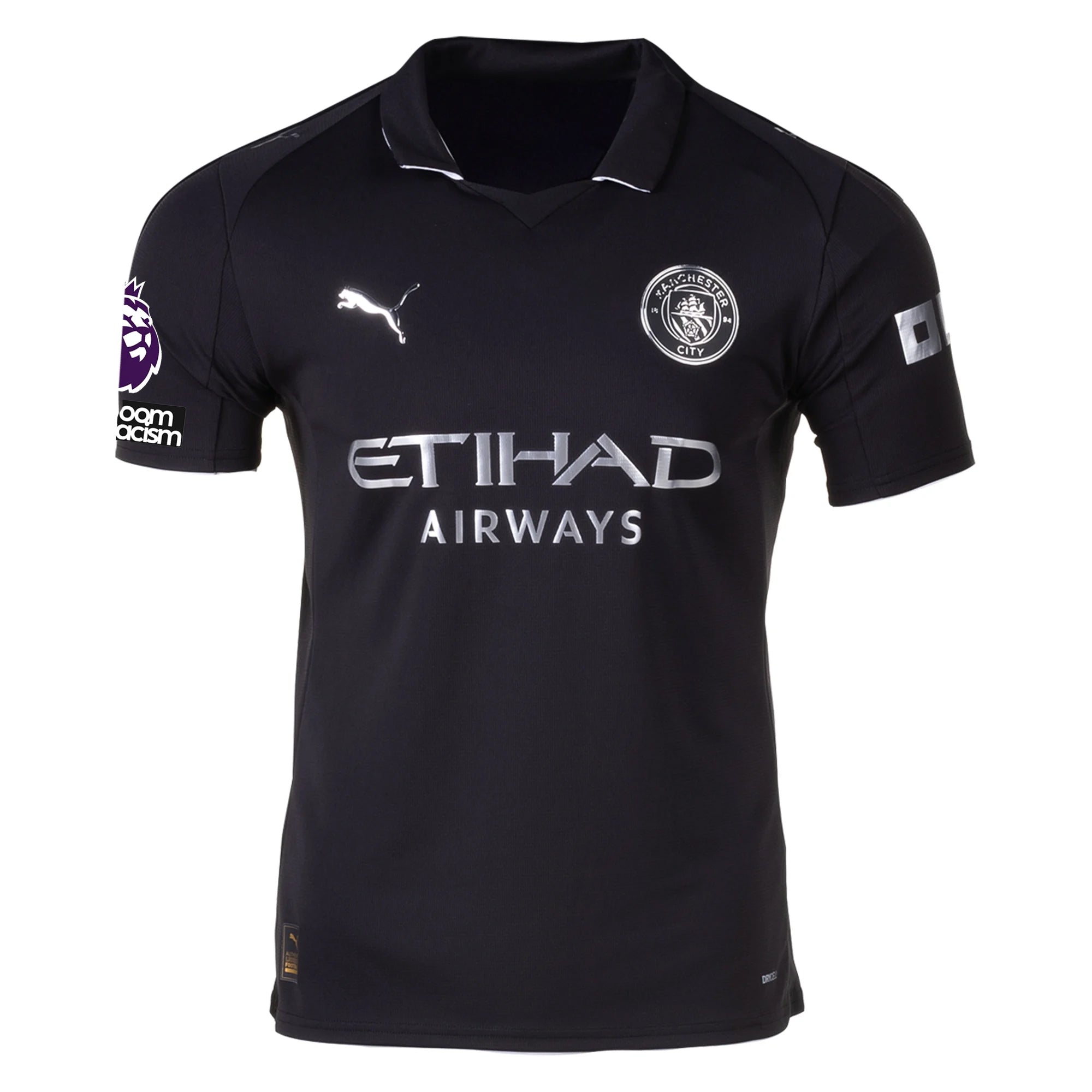 Puma Akanji Men's Manchester City Away Jersey 25/26 w/ NRFR + EPL Patches (Puma Black)
