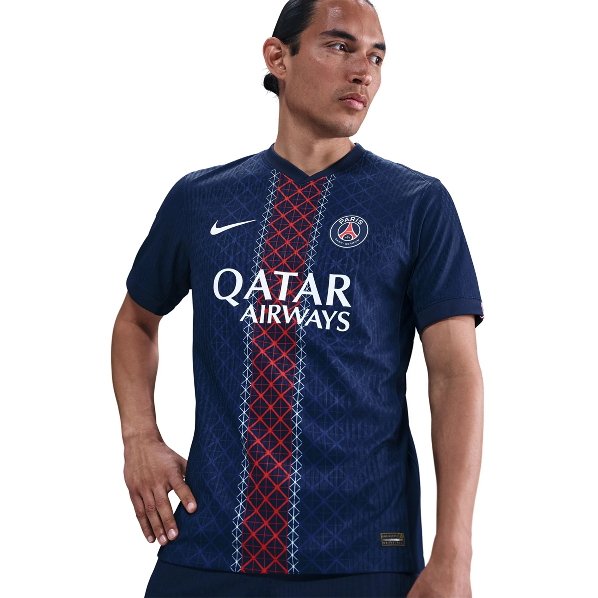 Nike Men's Paris Saint-Germain Authentic Home Jersey 25/26 w/ Champions League Patches (Navy)
