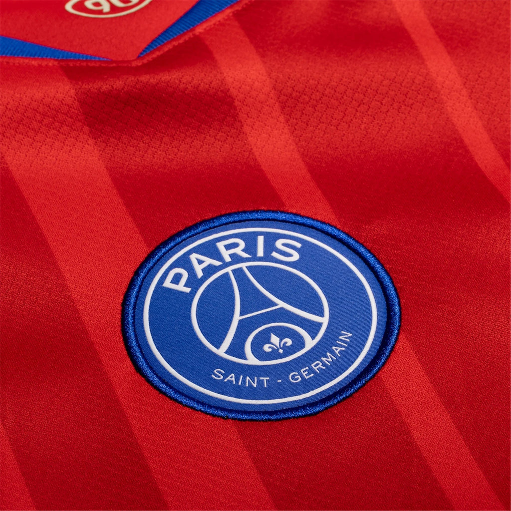 Nike Men's Paris Saint-Germain Authentic Third Jersey w/ Champions League Patches 25/26 (Sport Red/Hyper Royal)