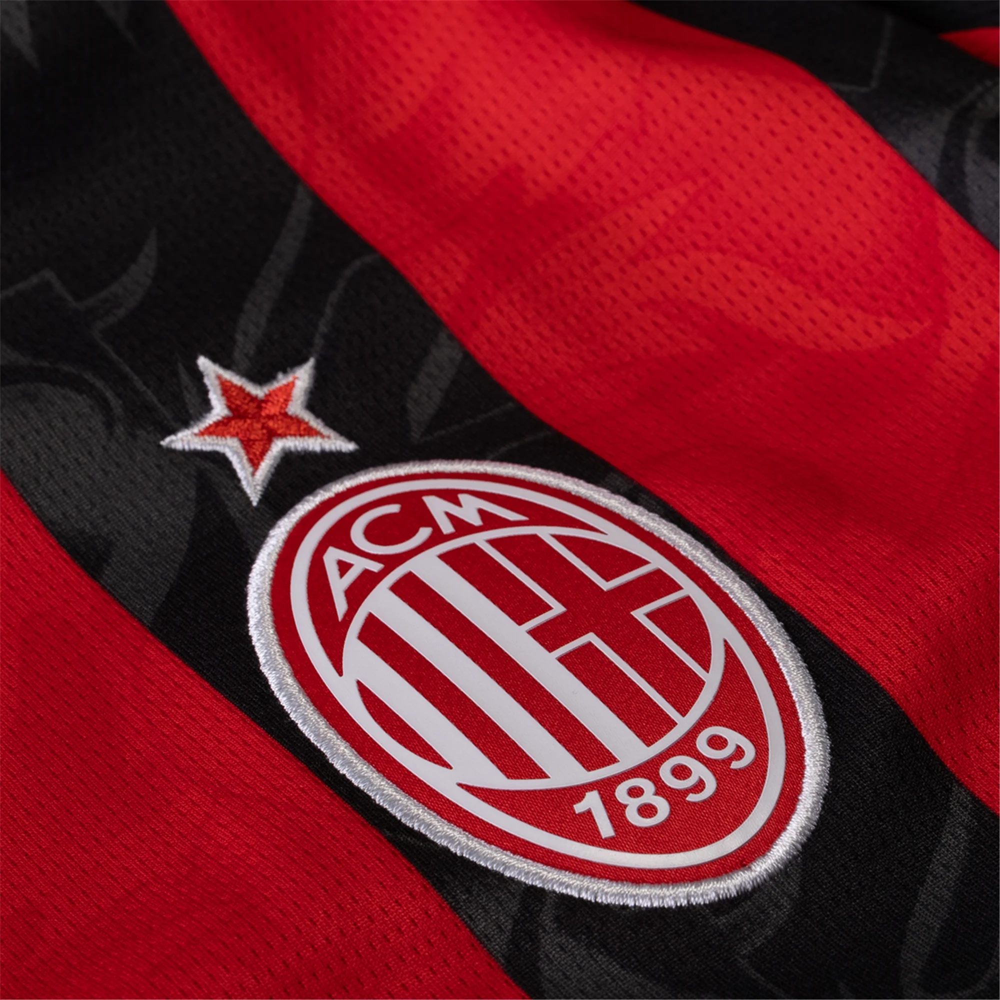 Puma AC Milan Home Jersey w/ Champions League Patches 25/26 (Red/Black)