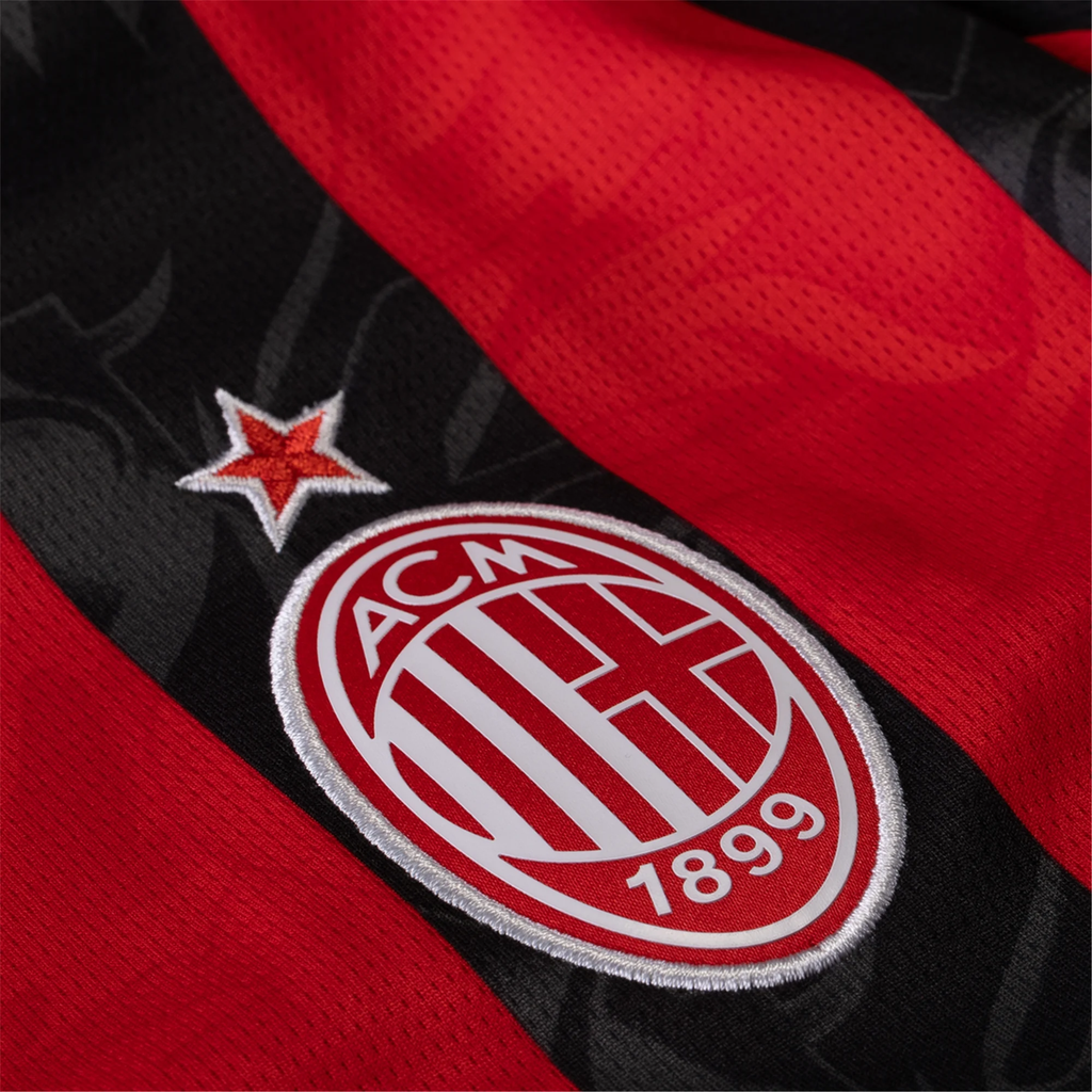 Puma Musah Men's AC Milan Home Jersey w/ Champions League Patches 25/26 (Red/Black)