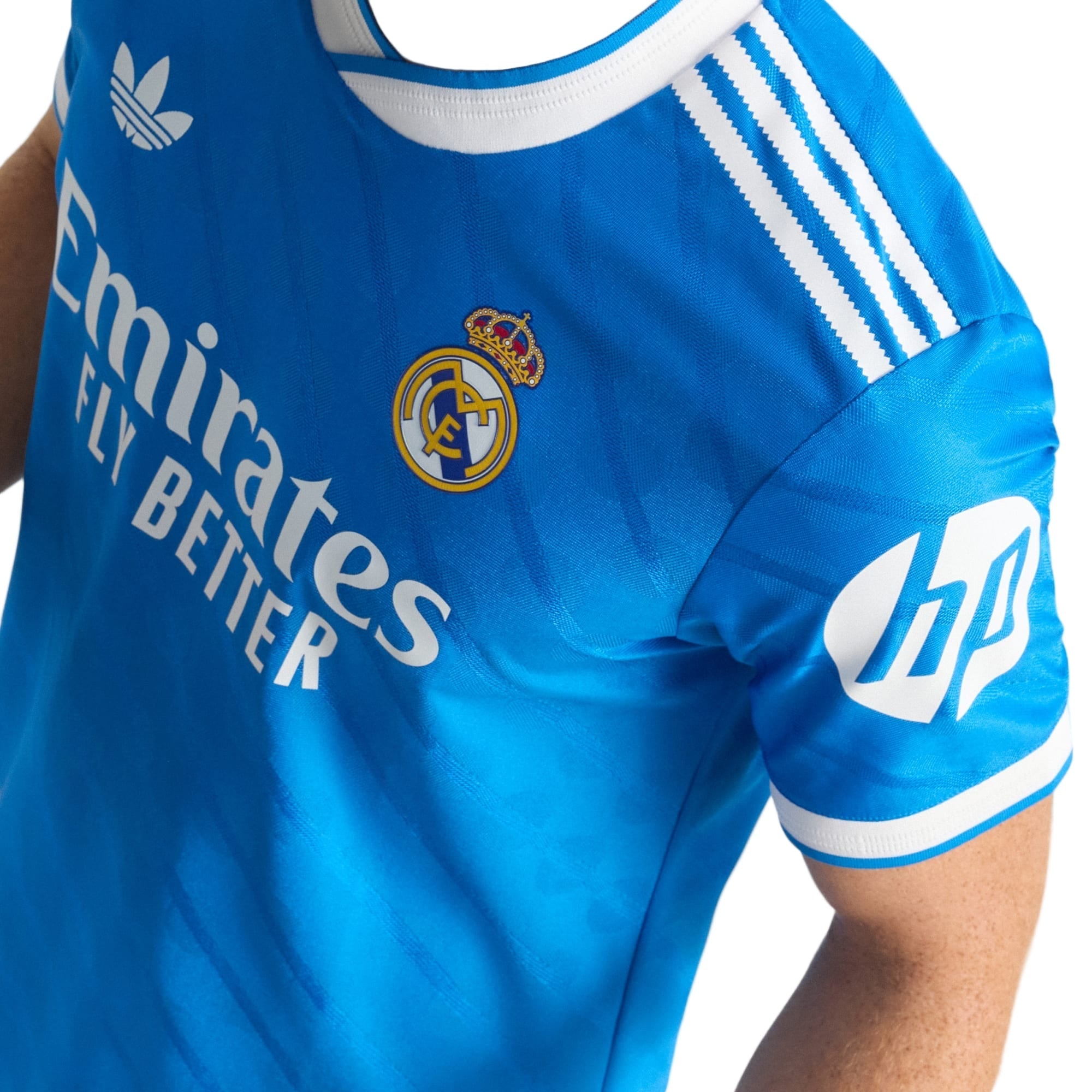 adidas Men's Valvarde Real Madrid 25/26 Authentic Third Jersey w/ Champions League Patches (Blue)