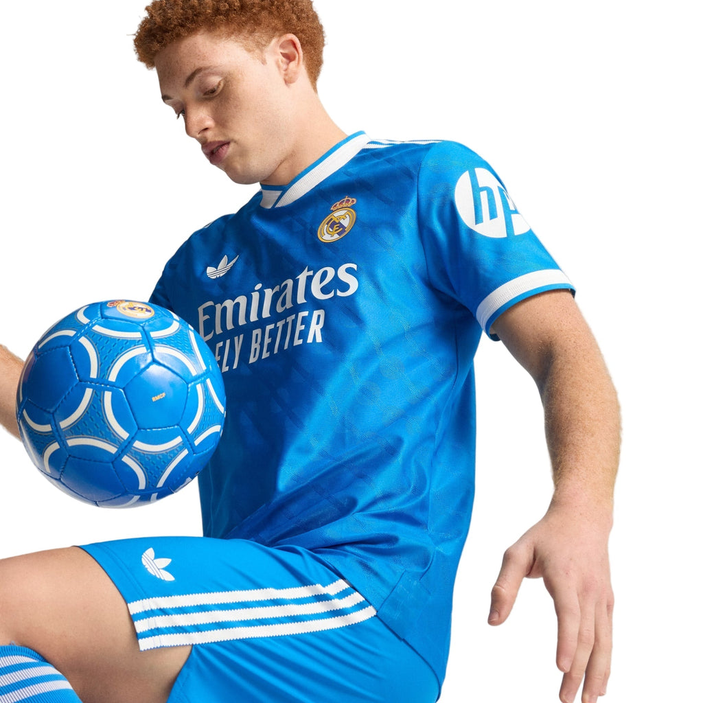 adidas Men's Fran Garcia  Real Madrid 25/26 Authentic Third Jersey w/ Champions League Patches (Blue)