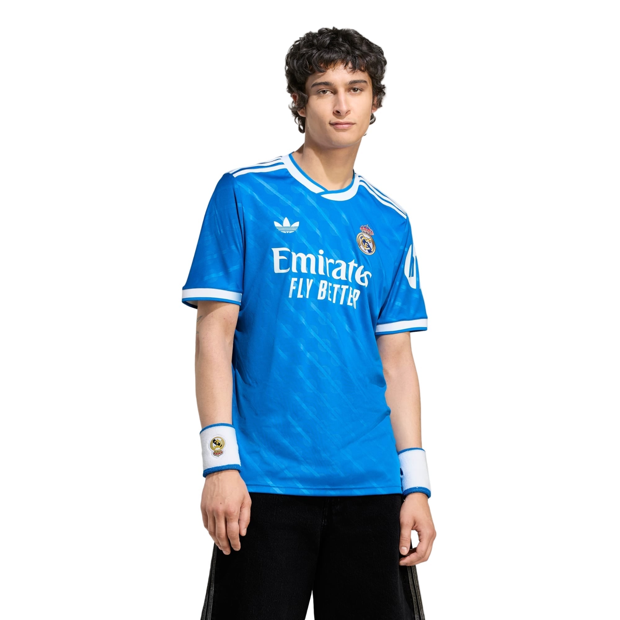 adidas E. Militao Men's Real Madrid Third Jersey 25/26 w/ Champions League Patches (Blue/White)
