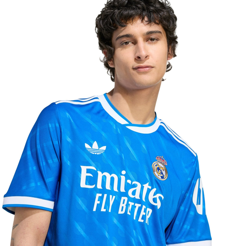 adidas Jude Bellingham Men's Real Madrid Third Jersey 25/26 w/ Champions League Patches (Blue/White)