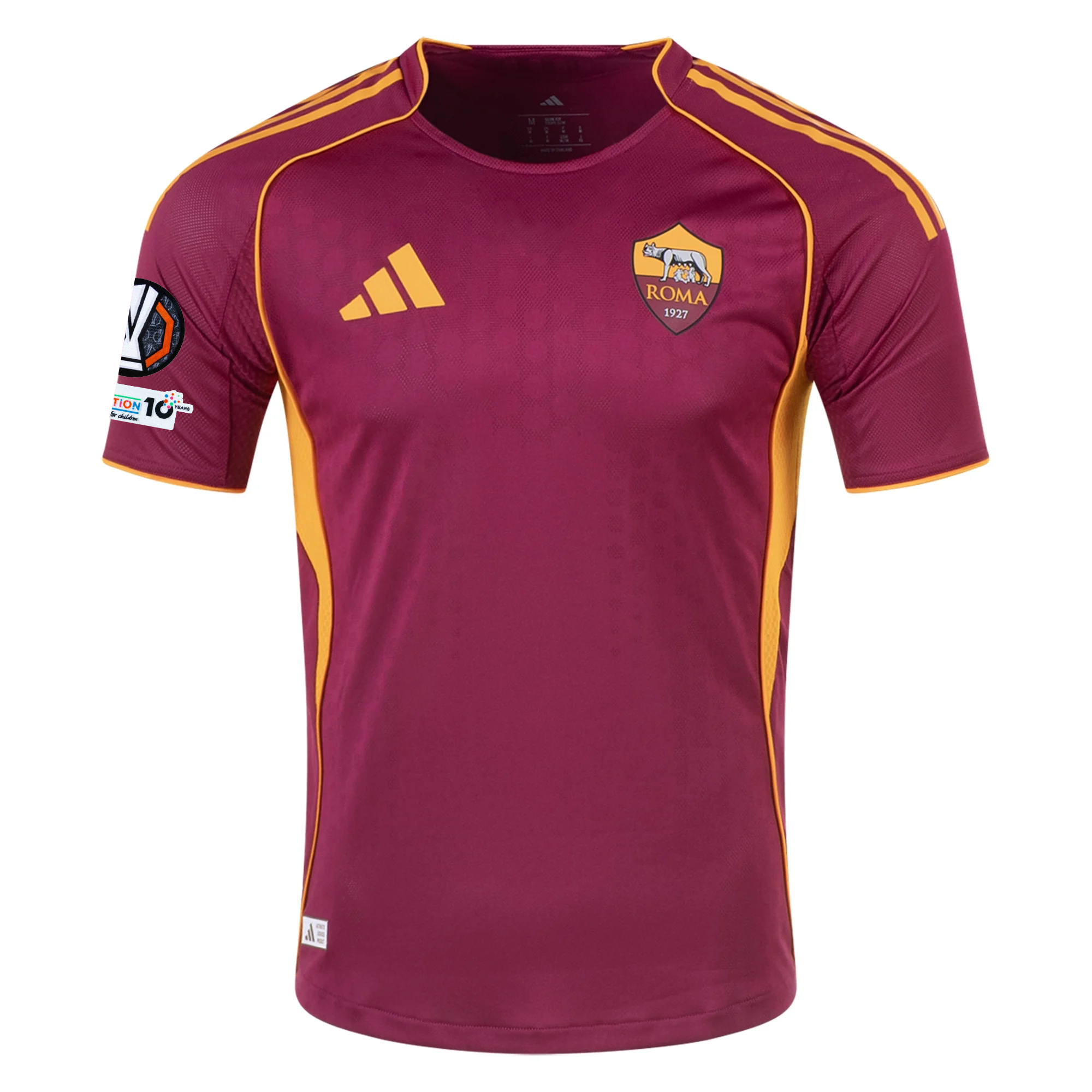 adidas Roma Authentic Manu Koné Home Jersey w/ Europa League Patches 25/26 (Burgundy)