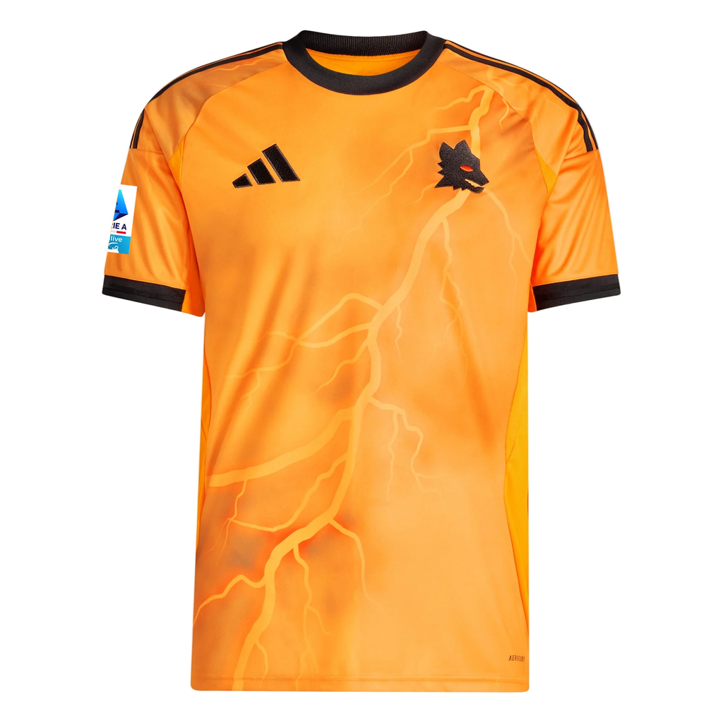 adidas Roma Gianluca Mancini Away Jersey w/ Serie A Patch 25/26 (Orange/Black)