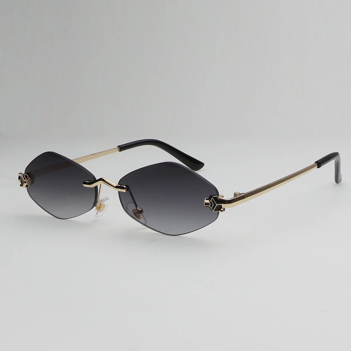 Small Rimless Cheetah Sunglasses Men Women Retro Vintage Travel Eyewear New Trend Diamond Shape UV400 Sun Glasses Google Shades