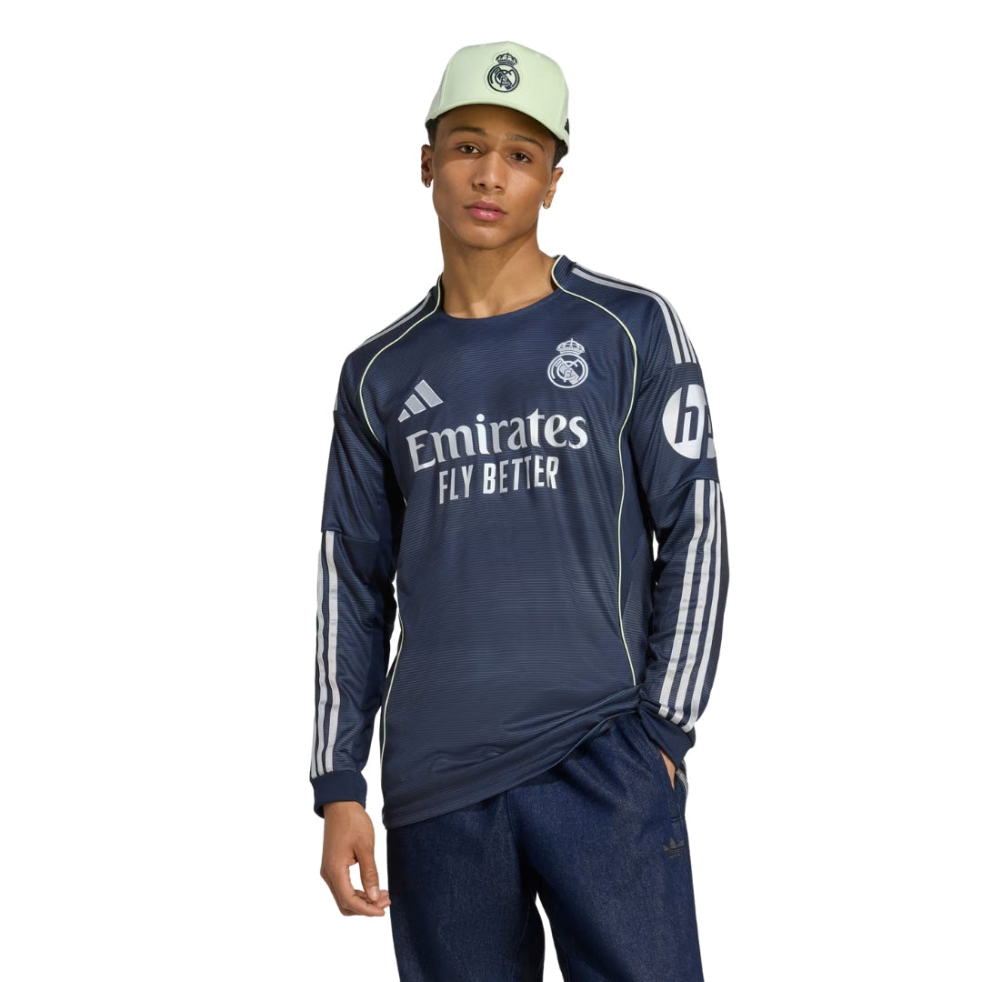 adidas Real Madrid Lucas V. Long Sleeve Away Jersey w/ Champions League Patches 25/26 (Legend Ink)