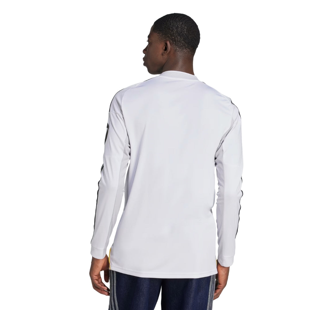adidas Real Madrid Mbappe Long Sleeve Home Jersey w/ Intercontinental + Champions League Patches 25/26 (White)