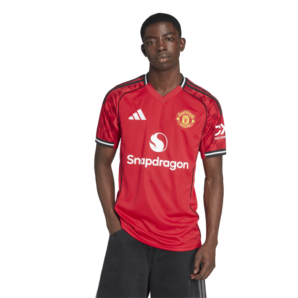 adidas Men's Manchester United Home Jersey 25/26 w/ EPL + NRFR Patches (Red)