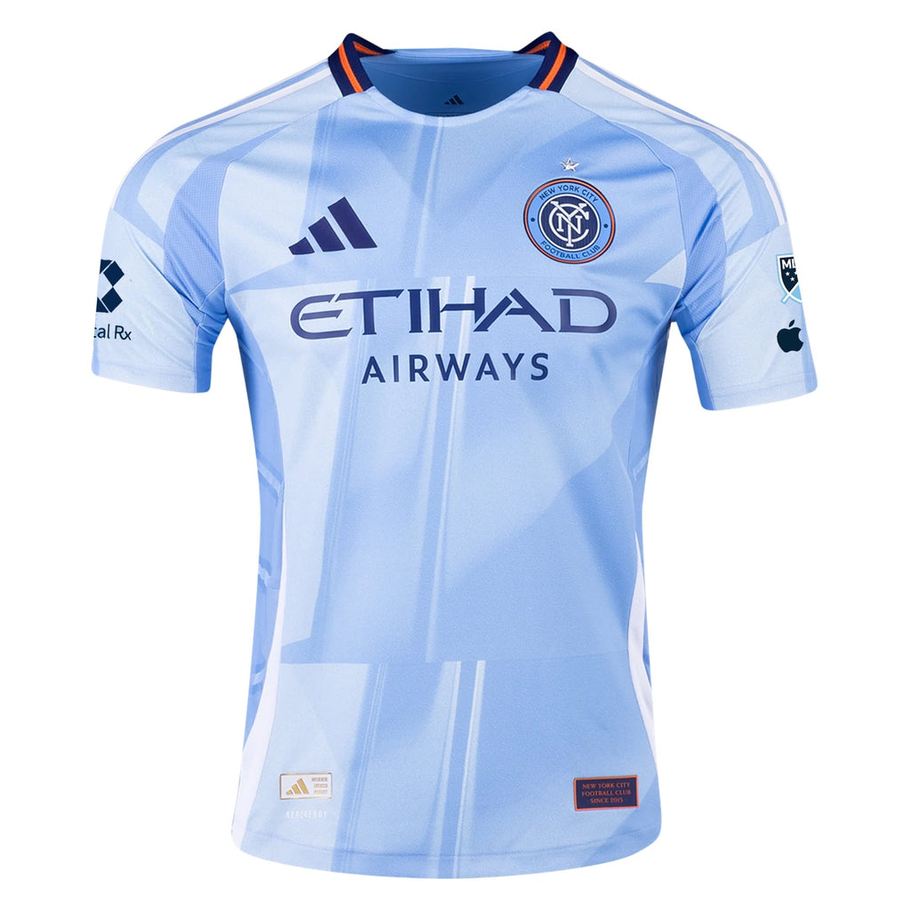 adidas Kevin O'Toole New York City FC Authentic Home Jersey 25/26 w/ MLS Patches (Bahia Light Blue)